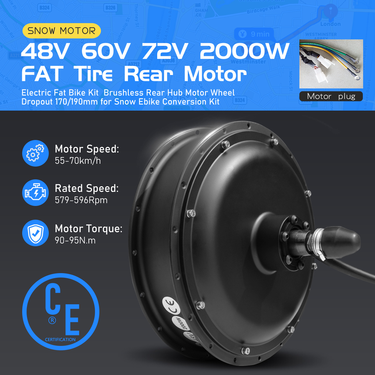 Мотор-колесо для электровелоси – обзор и цена Fat Tire Ebike Conversion Kit 2000W