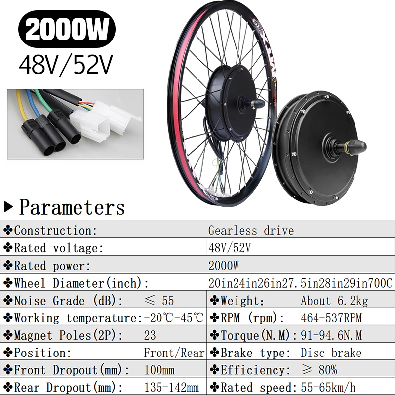 Комплект для электровелосипеда – обзор и цена 72V 5000W Hub Motor Kit